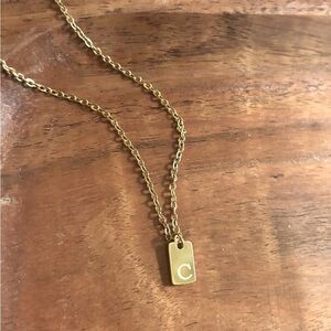 Gold Initial “ C “ Pendant Necklace